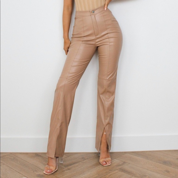 Missguided Petite Mocha Faux Leather 